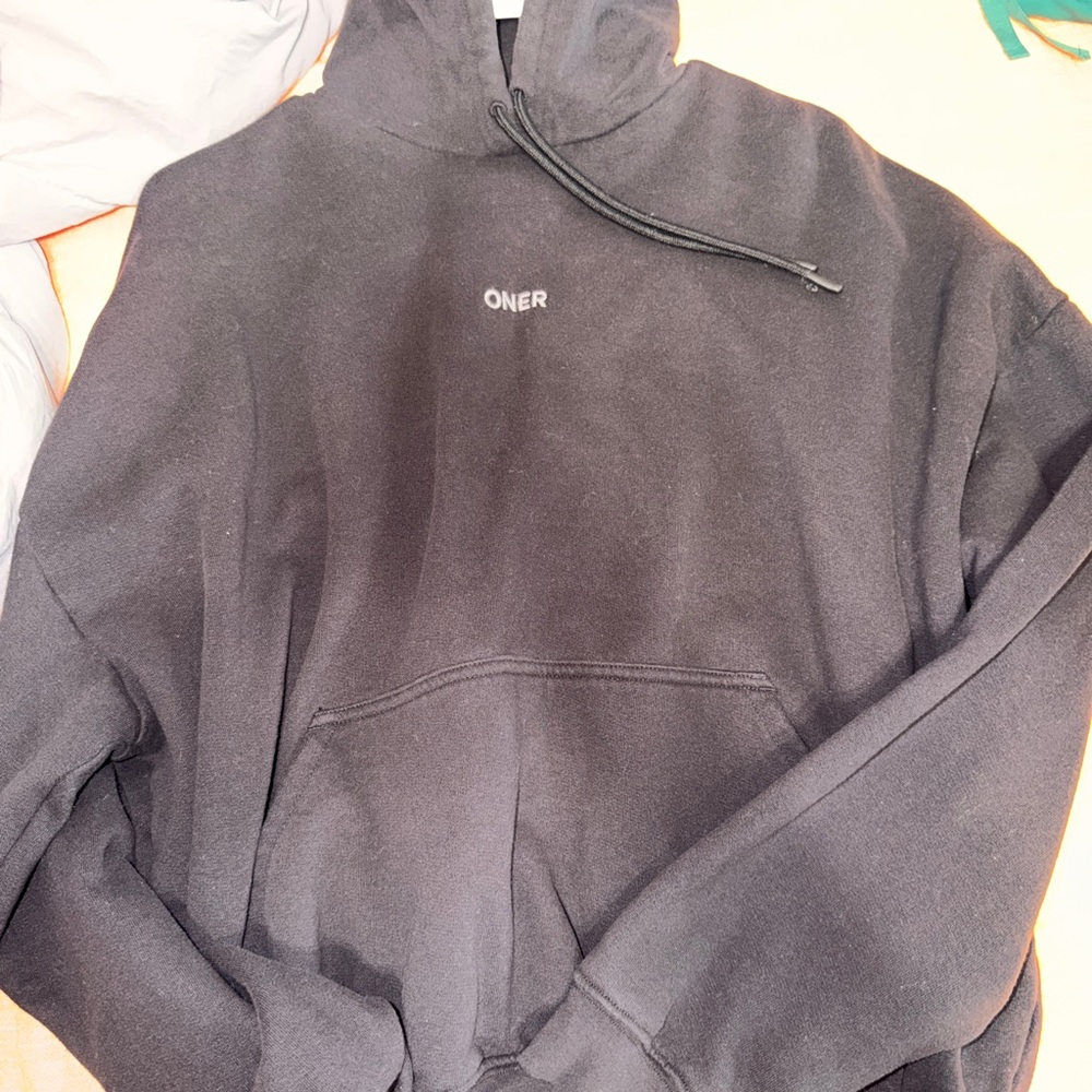 ONER Black Minimal Logo Hoodie